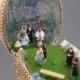 Wedding Cake Topper Bride and Groom Wedding Party Diorama Wedding Keepsake Egg Art Ornament