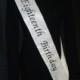 Birthday sash Eighteenth birthday in heavyweight satin material color white...Embroidered in black thread  .name's can be added