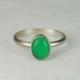 Chrysoprase Ring Engagement Ring Minimalist Ring Natural Stone Ring Green Ring Friendship Ring Small Stone Ring