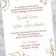 Wedding Invitation DIY Template Gold Swirling Snowflakes Editable & Printable Instant Download Microsoft Word Digital File