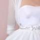 Bridal  White Tulle  Bolero /jacket /    3/4 Sleeves Wedding  Gown