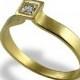 Diamond Engagement Ring , Square Diamond Ring , Gold Engagement Band , 14K Yellow gold , Princess Cut , Gemstone Engagement Ring , For Women