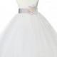 Ivory Flower Girl dress tiebow sash pageant wedding bridal recital children tulle bridesmaid toddler sashes sizes 12-18m 2 4 6 8 10 12 