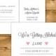 Printable Wedding RSVP / Response Card Template - Dark Grey & White - Instant Download - Editable MS Word Doc - The Pink Lavender Collection