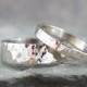 14K White and Pink Gold Wedding Bands - Textured Mixed Metal - His and Hers - Commitment Rings - Matching Wedding Rings - Wedding Band Set