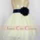 Navy Blue & Gold Sequin Flower Girl Dress / Ivory Tulle Flower Girl Dress / Flower Girl Dress / Junior Bridesmaid Dress / Birthday Dress