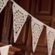 Wedding garland, ivory lace bunting, perfect romantic venue decoration