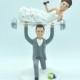 Unique wedding cake topper Weight Lifting Groom with Spotter Bride, Wedding Cake Topper, Personalized cake topper