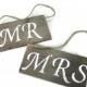 Mr & Mrs Wedding Signs Made from Reclaimed Wood -  Rustic Chic Wedding Decor
