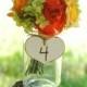 Country Wedding Table Numbers- Rustic Wood  Hearts with Twine (set of 12) Ready to Ship.