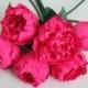 6 pink paper peonies - wedding peonies- crepe paper flowers -wedding bouquet - paper flower- bridal bouquet- wedding decoration