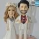 Unique wedding cake topper & Football Fans personalized Beach wedding toppers