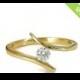 Sale Engagement Ring 14kYellow Gold Diamond Ring, Curved Ring, art deco engagement ring ,Promise Ring, Wedding Ring, christmas sale, Gift