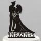 Wedding Cake Topper Silhouette Military Groom & Bride, Acrylic Cake Topper, Officer, Uniform[CT9m]