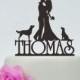 Wedding Cake Topper,Bride and Groom Cake Topper,Couple Silhouette,Custom Cake Topper,Dog Cake Topper,Funny Cake Topper C087