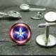 Captain America cufflinks, tie clip, tie tack, lapel pin or a matching set