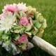 Pink, Green, and Cream bouquet with Roses, Peonies, Hydrangea and Gerber Daisies
