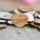 100 "Love" Wood Hearts 1/2" - Rustic Wedding Decor - Table Confetti - Wedding Invitations - Wedding Invitations