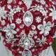 RED BROOCH BOUQUET- Deposit for Stunning Red Brooch Bouquet, Red Bouquet, Brooch Bouquet, Jeweled Bouquet, Red Bouquet