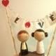 Personalized Star Wars Kokeshi Wedding Cake Topper with Base, Bunting and Heart, Love Bunting, Mr and Mrs Bunting