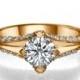 Split Shank Ring, Rose Gold Engagement Ring, 0.86 TCW Diamond Ring Vintage, 14K Rose Gold Ring, Split Shank Engagement Ring