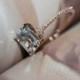 6*8mm VS Emerald Cut Aquamarine Ring Diamond Pave Setting Claw Prong 14k Rose Gold Ring  Engagement Ring Wedding Ring Gemstone Ring