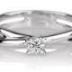 Split Shank Engagement Ring, Diamond Ring, 14K White Gold Ring, Solitaire Ring, 0.35 CT Diamond Ring Band, Split Shank Ring