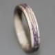 Deer Antler Ring, Womens Antler Ring With Purple Box Elder Burl Inlay