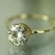 7mm Forever Brilliant Moissanite 14K Gold Engagement Ring, Stacking Ring - Made To Order