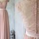 2015 Blush Lace Bridesmaid dress, Cap Sleeves Dusty Pink Wedding dress, Party dress, Formal dress, Elegant dress Floor Length (F120A)