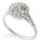 Halo engagement ring Diamond ring Handmade white gold engagement ring Diamond Wedding rings, Modern Unique Gold ring 0.5 carat diamond rings