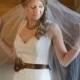 Pearl Edge One Tier Wedding Veil 36 inches