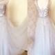 Bridesmaid Gray Maxi Dress- Sheer Back Bridesmaid Dress- Flower Lace Tulle Wedding DRESS- Elegant Prom Dress- Custom Size Wedding Gowns