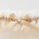 Wedding Garter in Champagne and Ivory Lace - The Petite ALLIE Garter