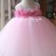 Lt. Pink Hydrangea Flower Girl Tutu Dress Toddler Dress Birthday Dress Baby Girl Party Dress 1t2t3t4t5t6t7t8t9t