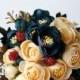 Bridal Bouquet, Blue and Champagne Ranunculus, Silk Wedding Flowers, Vintage Wedding, Rustic Wedding, Shabby Chic Wedding, Bride, Bridesmade