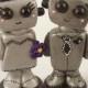 Love Bots Bride and Groom Customizable Wedding Cake Topper Kawaii