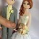 Personalised bride and groom cake topper -  polymer clay everlasting keepsake. Height  approx 6" - hand crafted customised figure