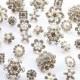 20 Rhinestone Buttons Assorted Starfish Round Circle Oval Square Pearl Crystal Hair Flower Comb Clip Wedding Invitation BT098