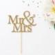 Mr & Mrs glitter cake topper