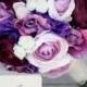 Silk Bride Bouquet Shabby Chic Rustic Wedding Purple (item F10559)