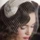 1950s style veil and headpiece - half hat and birdcage veil -1940s headpiece & veil - white, ivory, champagne, blush, pink, black