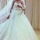 Vintage 2015 White Ball Gown Wedding Dresses Sheer Jewel Neck Long Sleeves Beaded Belt Lace Appliques Bridal Ball Gowns with Chapel Train Online with $132.62/Piece on Hjklp88's Store 