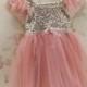 Pink Glitter or Ivory Gold  Sequin Princess Birthday party Flower Girl dress
