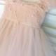 RUE DEL SOL blush flower girl dress French lace and silk tulle dress for baby girl blush princess dress blush  tutu dress