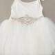 Ivory Fairy Dress with Rhinestone Sash and Lace Detail