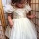 Ivory Gold or Pink Sequin Princess Birthday party Flower Girl dress