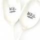 Mr & Mrs hand stamped Ice Cream Spoons. Place setting, vintage spoons for unique engagement gift.