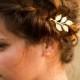 Grecian Leaf Hair Pin Greek Hair Clip Pin Goddess Barrette Woodland Wedding Bridal Hair Clip Gold Barrette