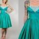 Emerald 50's TULLE Bombshell DRESS Crinoline Crochet Lace Jewel Taffeta ORIGAMI Formal Party Tuxedo xxs/xs